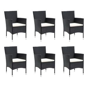 Ensemble de salle à manger en polyrotin noir durable de 7 pièces pour jardin, meubles de salle à manger d'extérieur résistants aux intempéries - Product Image 3