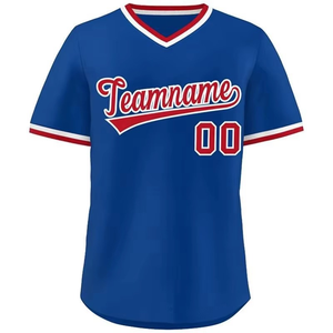 Trendy Classic Baseball/Softball V Neck <b>Shirt</b> Heat-Transfer Printed Short Sleeve <b>Polyester</b> Mesh Plus Size Retro Pullover Jersey - Product Image 1