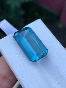 Topacio Azul de Londres, Corte Octogonal, Piedra Preciosa Suelta, Origen Brasil, Gema Natural Facetada, Piedra de Calidad - Product Image 2