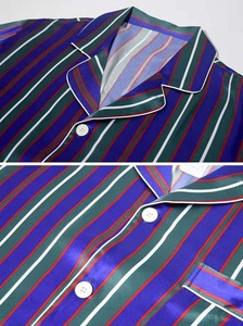 Silk Striped Pajamas Set Long Sleeves Silk Sleepwear Men Satin Silk Pajama Set Sleepwear Long Sleeve <b>Pjs</b> Suit Top Pants 2 Pcs Se - Product Image 4