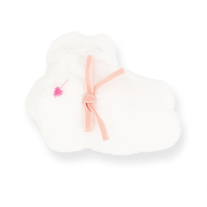 Ornamento Decorativo a Forma di Nuvola ILAN 6x7cm Morbido Bianco con Fiocco Rosa per Decorazione Cameretta - Product Image 1