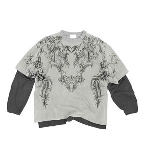 เสื้อยืดแขนสั้นผู้ชายสองชั้น ผลิตจากโรงงาน ขายส่ง เสื้อผ้าสตรีทแวร์ฤดูร้อน ผ้าเจอร์ซีย์ พิมพ์ลาย 100% ผ้าฝ้าย ระบายอากาศ แห้งเร็ว - Product Image 1