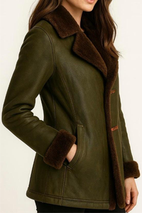 Veste en cuir véritable pour homme, col montant, hiver, coupe slim, décontractée, avec logo frontal, chauffante et respirante - Product Image 2