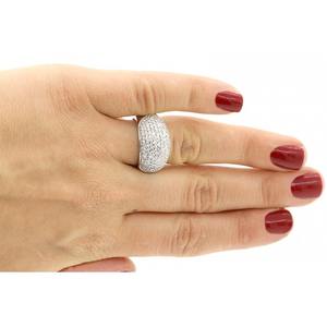Wide Band Round Cut Moissanite <b>Dome</b> <b>Ring</b> Micro Pave Set For Unisex 925 Silver Fine Proposal Gift For Lovers Charms - Product Image 1