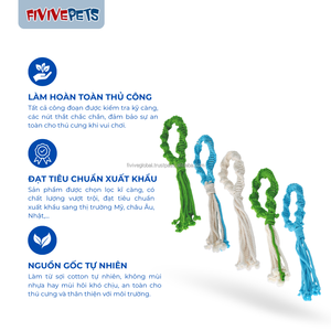 ของเล่นเชือกแบบมีพื้นผิวเคี้ยวที่ใช้สำหรับสัตว์เลี้ยงทำให้มีการกระตุ้นทางจิตใจมีลวดลายที่มองเห็นได้ทำในประเทศเวียดนามและมี MOQ ต่ำ - Product Image 3