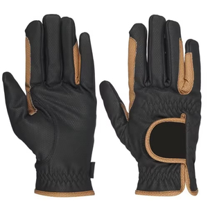 Gants d'équitation en cuir antidérapants pour hommes et femmes, résistants à l'usure, en maille, à doigts entiers, de haute qualité, pour la protection équestre - Product Image 1