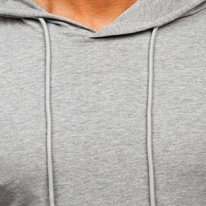 Sudadera con Capucha de Alta Calidad con Logotipo Personalizado Bordado, Manga Corta, 100% Algodón, Felpa, para Hombre, Color Gris Jaspeado, Secado Rápido para Verano - Product Image 5