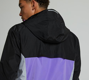 Chaqueta Cortavientos con Capucha para Hombre, Diseño Color Block, Cierre de Cremallera, Estilo Deportivo, Ropa de Primavera para Exteriores, Material Poliéster - Product Image 4