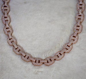S925 Silver 18K Gold Plated Lab Grown Crystal Hip Hop Style <b>Statement</b> <b>Necklace</b> Link Chain Unisex Luxury Party Jewelry - Product Image 3