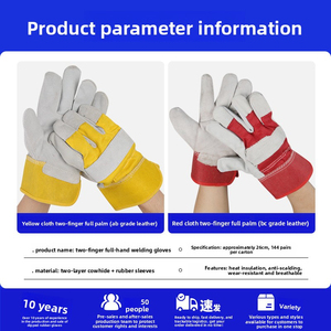 Wholesale Welder Gloves Supplier Cheap 4 Goatskin Cowhide Leather Heat Resistant Safety Hand Work TIG Argon Welding Gloves - Product Image 3