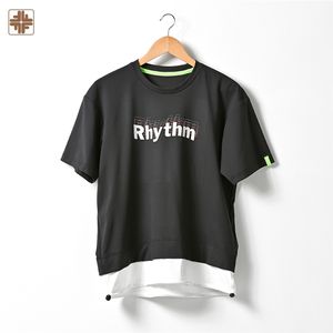 Camisetas de talla grande con estampado personalizado y logotipo OEM para hombre, camisetas holgadas transpirables ecológicas de punto de Hip Hop - Product Image 1