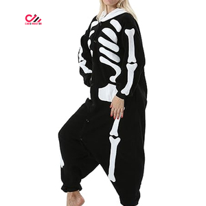 CARE MASTER Mono de Dormir de Forro Polar para Mujer, con Capucha, Manga Larga, Color Sólido, Cierre Frontal Completo, Ropa Casual de Otoño - Product Image 4