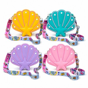 Sac à bandoulière en silicone HauHwa B062, motif dessin animé, forme coquille, impression numérique, OEM, détachable, pour filles, idéal comme sac cadeau ou pochette de remerciement - Product Image 3
