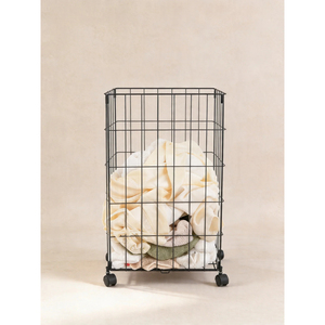 High Quality Metal <b>Wire</b> Laundry <b>Basket</b> With Rolling Wheels Clothes <b>Storage</b> Trolley For Home And Hotel Use Laundry For Home - Product Image 1