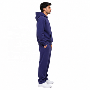 Conjunto Deportivo Corto con Logotipo Personalizado, Forro Polar, 500gsm, Grueso, Unisex, Sudadera Corta con Hombros Caídos, Pantalones Deportivos de Corte Recto - Product Image 2