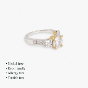 Anillo Clásico de Tres Piedras con Circonitas Cúbicas, Plata 925, Estilo Antiguo, Corte Brillante Redondo, Engaste Pavé, Montura de Garras, Joyería de Compromiso para Mujer - Product Image 2