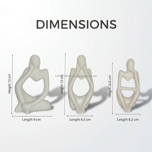 ชุดตุ๊กตาเซรามิกแฮนด์เมด AG Elements รูปคนนามธรรม หลายชิ้น สำหรับตกแต่งโต๊ะ รูปปั้นสไตล์โมเดิร์นมินิมอลสำหรับบ้าน - Product Image 2