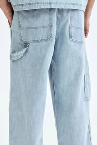 Vaqueros Anchos de Mezclilla Estilo Indio, Ecológicos, de Tiro Medio, Lavado Regular, Ajuste Casual, Rotos, de Algodón - Product Image 2