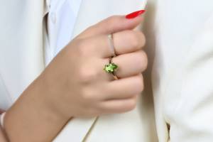 Nuevo Anillo Hecho a Mano con Piedra Preciosa de Peridoto Natural 100% Facetada en Corte Marquesa, Plata de Ley 925 100% Pura, Chapado en Oro Rosa, Joyería Fina - Product Image 5