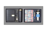 Sets de Regalo Promocionales de la Mejor Calidad, Caja de Regalo de Cuero PU y Metal con Múltiples Artículos, Diario, Botella, Bolso, Impresión en Relieve, Colores y Logotipos Personalizados