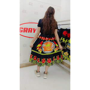 Minifalda Negra para Mujer Angel con Bordado Floral Mexicano Colorido, Talla Pequeña, Islander Wears - Product Image 5