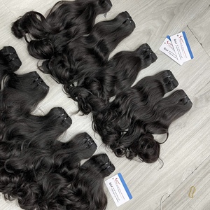 Extensions de cheveux naturels ondulés en vrac, cheveux humains vietnamiens, pointes épaisses, finition haut de gamme, stock important disponible - Product Image 4