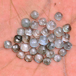 Mousse naturelle aigue-marine lisse coussin forme lâche pierres précieuses 5 à 6 mm Cabochon cabines utiliser pour faire Bracelet collier bijoux - Product Image 3