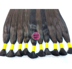 Fournisseur en gros ARROW EXIM Extensions de cheveux humains indiens vierges naturels Remy non traités, à trame simple et double trame à la machine, en vrac - Product Image 4