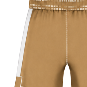 Tan <b>Brown</b> White Rugby <b>Shorts</b> Elastic Waist Drawstring Athletic Performance Training Match Team Sportswear Lightweight Rugby - Product Image 4