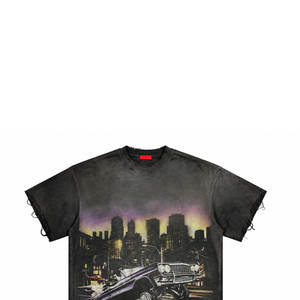 Custom Distressed Trendy Cotton Printed T Shirt Vintage Style <b>Short</b> <b>Sleeves</b> Acid Washed Graphic Printed T Shirt For Unisex - Product Image 3