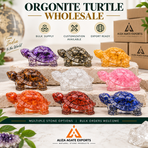Figura de Tortuga de Cristal de Pirita Orgonita Hecha a Mano al por Mayor, 2.7 Pulgadas, con Virutas de Resina y Piedras Preciosas, Decoración Feng Shui para el Hogar, Regalo - Product Image 5