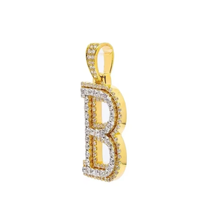 VVS Moissanite <b>Initial</b> Latter <b>Pendant</b> Hip Hop <b>Pendant</b> Iced Out Two Tone <b>Pendant</b> 925 <b>Silver</b> Gold Plated <b>Pendant</b> Fashion Jewelry - Product Image 5