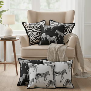 SOGA Juego de 6 Fundas de Almohada Decorativas con Diseño de Zebra de 45 cm, Fundas de Cojín con Estampado Abstracto de Animales Salvajes para Sofá Cama - Product Image 4