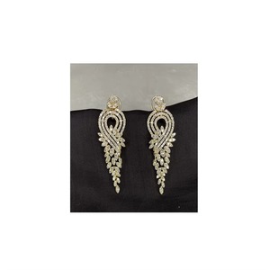 ZAWO Best Quality Gold Plated VVS1 Mossinate <b>Diamond</b> <b>Dangle</b> <b>Earrings</b> with Eye-Catching Designs for Wedding Party & Gift - Product Image 1
