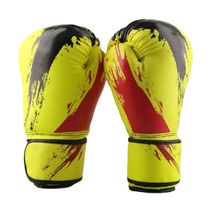 Gants de boxe d'entraînement en similicuir bleu avec fermeture à lacets pour adultes, design respirant - Product Image 4