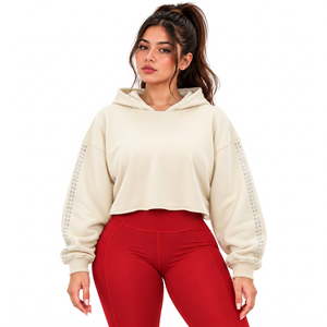 Sudadera Corta Personalizada a la Cintura al por Mayor para Mujer, Marcas de Ropa de Boutique de EE. UU., Suministro de Felpa Francesa - Product Image 1