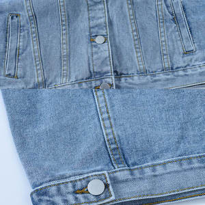 Veste en jean respirante à col montant de couleur unie, très vendue, confortable et à prix raisonnable. - Product Image 6