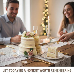 Juego de Cuchillos para Servir Pastel, Hechos a Mano, con Mango Dorado, Ecológicos, Color y Logotipo Personalizables, Metal de Primera Calidad para Restaurante - Product Image 6