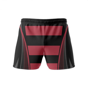 <b>Men</b> Red Solid Sport <b>Shorts</b> Front Logo Mid Elastic Waist <b>White</b> Side Stripes Quick Dry 100% Polyester Digital Printing Summer - Product Image 4