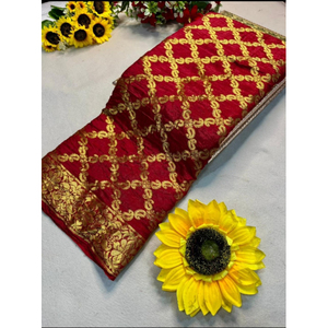 Sari en soie pure Banarasi Bandhani - Product Image 1