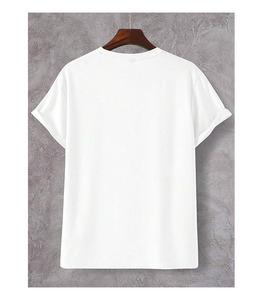 T-shirt uni à col en V et manches courtes pour homme 2025/2026 en tissu non tissé 100 % coton doux, respirant, séchage rapide, décontracté, coupe classique, vierge - Product Image 3