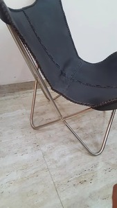 Leather Butterfly <b>Chair</b> Metal Legs Foldable Modern Living Room Lounge <b>Chair</b> - Product Image 5