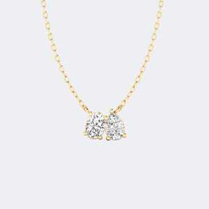 Collier pendentif Toi et Moi en or plaqué 10 carats avec diamant ovale en forme de poire de 1,00 carat, couleur E - Product Image 1