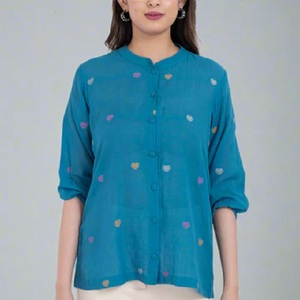 Blusas de Invierno para Adolescentes y Mujeres, Diseño 2025, Manga Tres Cuartos, Elegantes, Holgadas, Estampado Floral y de Leopardo, Seda/Algodón - Product Image 6