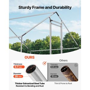 Grande Pollaio in Metallo con Tetto a Spiovente 9.8x26.2x6.5 ft, con Recinto e Chiusura di Sicurezza, Copertura per Area Esterna delle Galline - Product Image 3