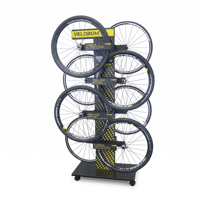 Support d'affichage personnalisé pour roues et pneus de vélo - Présentoir de sol en métal pour roues de vélo avec logo pour les magasins de détail