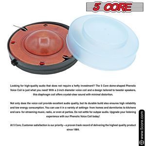 Crossover per Altoparlante 8 Ohm 800W, Bobina Vocale per Tweeter, Diaframma in Fenolo 2" per Driver a Compressione DP 200 (Confezione da 20) - Product Image 4