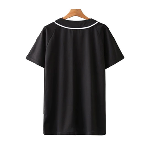 Camiseta de Béisbol de Diseño Personalizado de Alta Calidad, Cuello en V, Manga Corta, Secado Rápido, Transpirable, Ropa Deportiva Negra, Pakistán, 100% Poliéster - Product Image 3