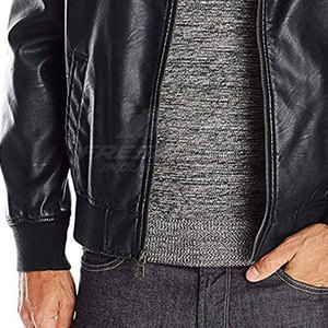 Factory Direct Sale Wholesale Rate Men's Casual <b>Winter</b> <b>Leather</b> <b>Jacket</b> with Stand Collar Zipper Closure Lightweight OEM Service - Product Image 4