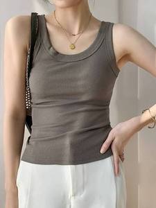 Camiseta sin Mangas EVERGREEN de la Mejor Calidad para Mujer, Tejida, 100% Algodón, Suave, Transpirable, Ecológica, Cómoda para Uso Diario - Product Image 1